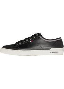 Tommy Hilfiger, Herren Sneaker 'CORE LEATHER LACE UP SNEAKER', Schwarz