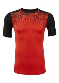 Reebok, Herren Shirt 'ACTIVCHILL Graphic Compression', Dunkelorange / Schwarz