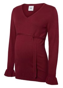 MAMALICIOUS, Damen Strick Umstandsbluse, Weinrot
