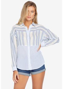 Khujo, Damen Hemdbluse 'Wasana', Blau / Weiß
