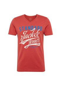 Jack & Jones JACK & JONES, Herren T-Shirt 'Jorart', Rot / Wei&szlig;