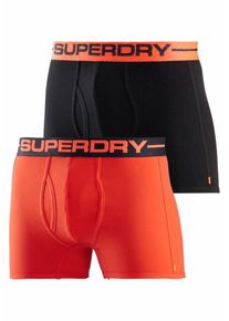Superdry, Herren Boxer Short Sport (2 Stück), Orange / Schwarz
