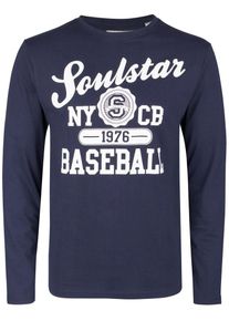 Soulstar, Herren Longsleeve, Blau / Weiß