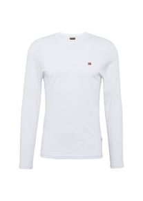 Napapijri, Herren Shirt 'Senos LS', Rot / Schwarz / Wei&szlig;