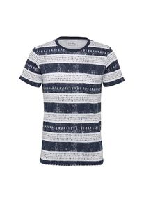 Tom Tailor Denim, Herren - Shirts & Polos 'T-shirt with alloverprint', Schwarz / Weiß