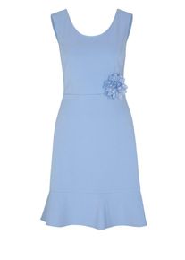 s.Oliver BLACK LABEL, Damen Cocktailkleid mit Brosche, Hellblau