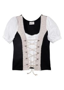 Marjo, Damen Trachtenshirt, Puder / Schwarz / Wei&szlig;