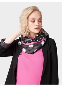 Tom Tailor Denim, Damen Accessoire Gemusterter Loopschal, Pink / Schwarz / Weiß