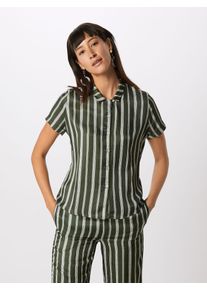 Catwalk Junkie, Damen Bluse 'BL STRIPEY LOVE', Tanne / Wei&szlig;