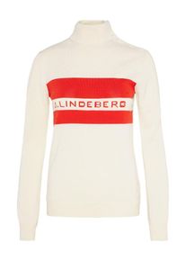 J. Lindeberg J.Lindeberg, Damen 'Gerd Cashmere Coolmax' Rollkragenpullover, Hellrot / Wei&szlig;