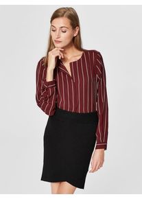 Selected Femme, Damen Hemd, Burgunder / Wei&szlig;