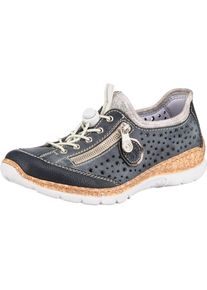 Rieker, Damen Halbschuhe, Dunkelblau / Grau