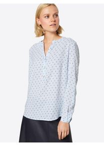 Zwillingsherz, Damen Bluse 'Anker', Hellblau / Wei&szlig;