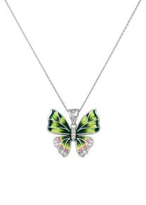 Firetti, Damen Kette 'Schmetterling', Hellgrün / Rosa / Silber