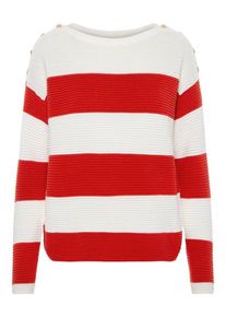 V&eacute;ro Moda VERO MODA, Damen Pullover, Rot / Wei&szlig;