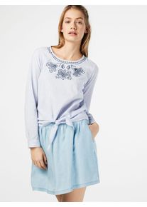 ABOUT YOU, Damen Sportliche Bluse 'Jonna', Blau / Weiß