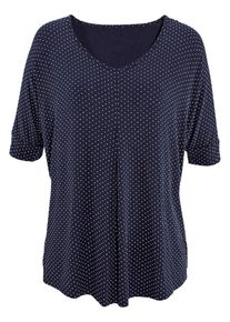 Lascana, Damen T-Shirt, Marine / Weiß