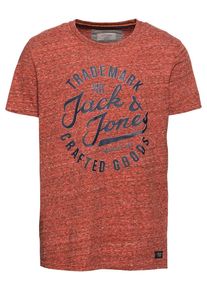 Jack & Jones JACK & JONES, Herren T-Shirt 'JORCHAMPS TEE CREW NECK', Dunkelblau / Rot