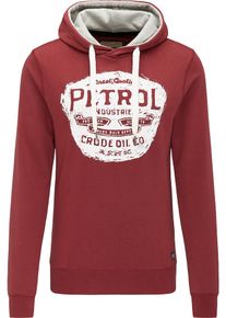 PETROL INDUSTRIES, Herren Kapuzenpullover, Rot / Wei&szlig;