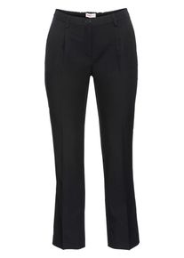 sheego Class, Damen Gerade Stretch-Hose mit B&uuml;gelfalte, Schwarz