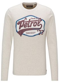 PETROL INDUSTRIES, Herren LONGSLEEVE, Creme / Weinrot / Wei&szlig;