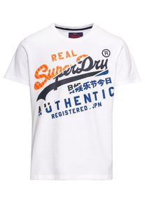 Superdry, Herren Shirt 'VINTAGE AUTHENTIC XL TEE', Blau / Neonorange / Wei&szlig;