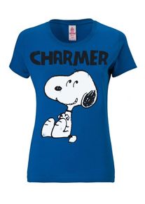 logoshirt, Damen T-Shirt 'Snoopy', Blau / Schwarz / Weiß