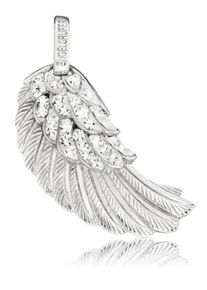 Engelsrufer, Damen Anhänger ohne Kette mit Kristallsteinen 'Flügel Crystal, ERW-01-ZI', Silber