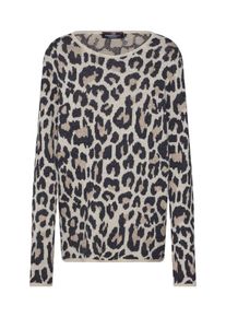 Zwillingsherz, Damen Pullover 'Leo', Hellbraun / Schwarz