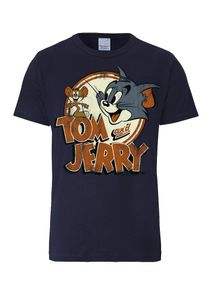 logoshirt, Herren T-Shirt "Tom und Jerry", Marine / Rostbraun / Dunkelgrau