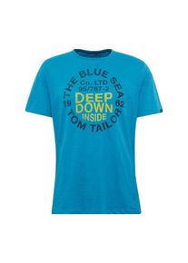 Tom Tailor, Herren T-Shirt, Blau / Himmelblau / Kiwi