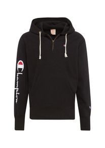 Champion Reverse Weave, Herren Sweatshirt 'hooded half zip sweatshirt', Schwarz