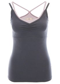 Jaya, Damen Top 'Sofia', Grau / Pastellpink