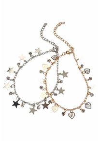 J. JAYZ, Damen Fußketten Set, Gold / Silber