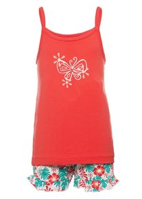 name it, M&auml;dchen Top-Shorts Set, Pastellblau / Rot / Wei&szlig;