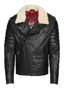 #LADC, Herren Lederjacke 'Paris Milan 2', Beige / Schwarz
