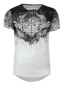 Trueprodigy, Herren T-Shirt 'Massai', Schwarz / Wei&szlig;