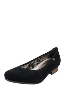Rieker, Damen Ballerinas mit Rauleder, Schwarz