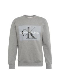 Calvin Klein Jeans, Herren Sweatshirt 'Core Monogram Logo Sweatshirt', Grau / Schwarz / Weiß