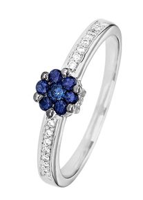 Christ, Damen Ring '60074585', Blau / Silber / Transparent