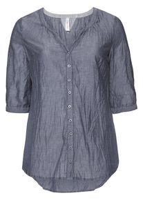 sheego Casual, Damen Longbluse, Taubenblau