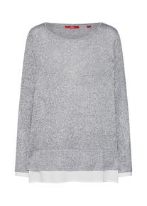 s.Oliver RED LABEL, Damen Langarmshirt, Graumeliert / Weiß