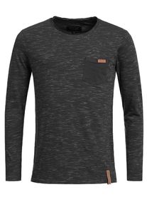 INDICODE JEANS, Herren Lanarmshirt ' Bakersfield ', Basaltgrau