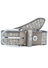 B.belt Handmade In Germany, Damen Nietengürtel, Rauchgrau