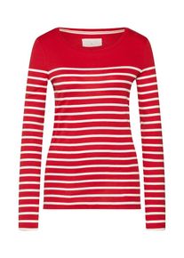 Esprit, Damen Shirt 'OCS Rib Tee T-Shirts', Rot / Wei&szlig;