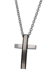 Firetti, Damen Kreuzkette, Schwarz / Silber