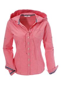 Country Line, Damen Trachtenbluse, Rot / Wei&szlig;
