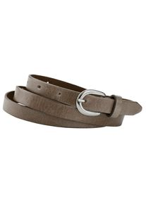 Heine, Damen G&uuml;rtel, Dunkelbeige / Silber
