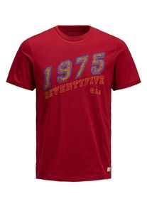Jack & Jones JACK & JONES, Herren T-Shirt, Himmelblau / Dunkelorange / Feuerrot