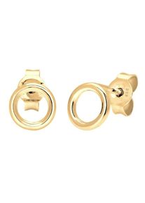 Elli Premium, Damen Ohrringe 'Kreis', Gold